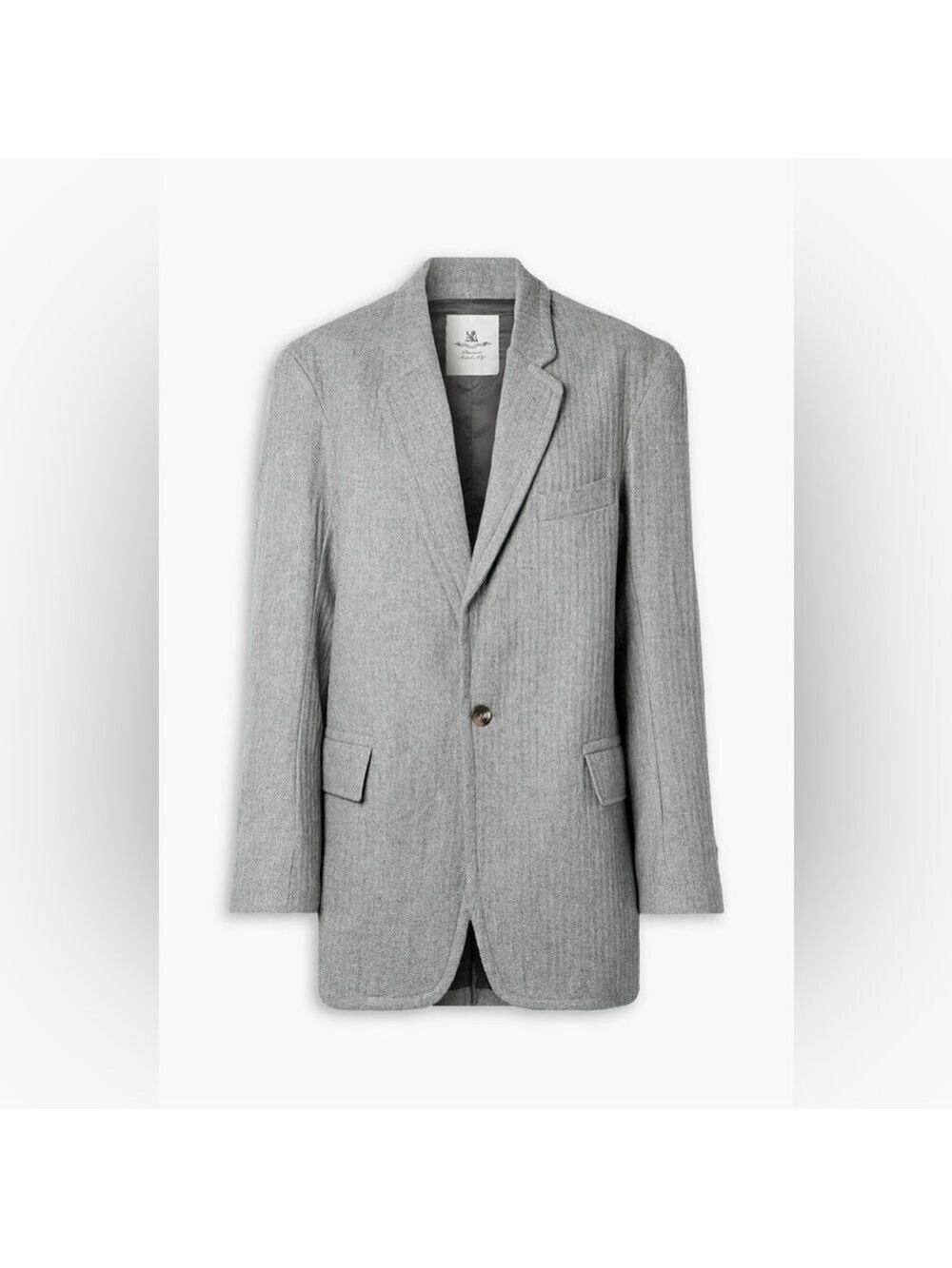 DENIMIST Anthropologie Women’s Ribbed wool-blend blazer light gray relaxed XXS